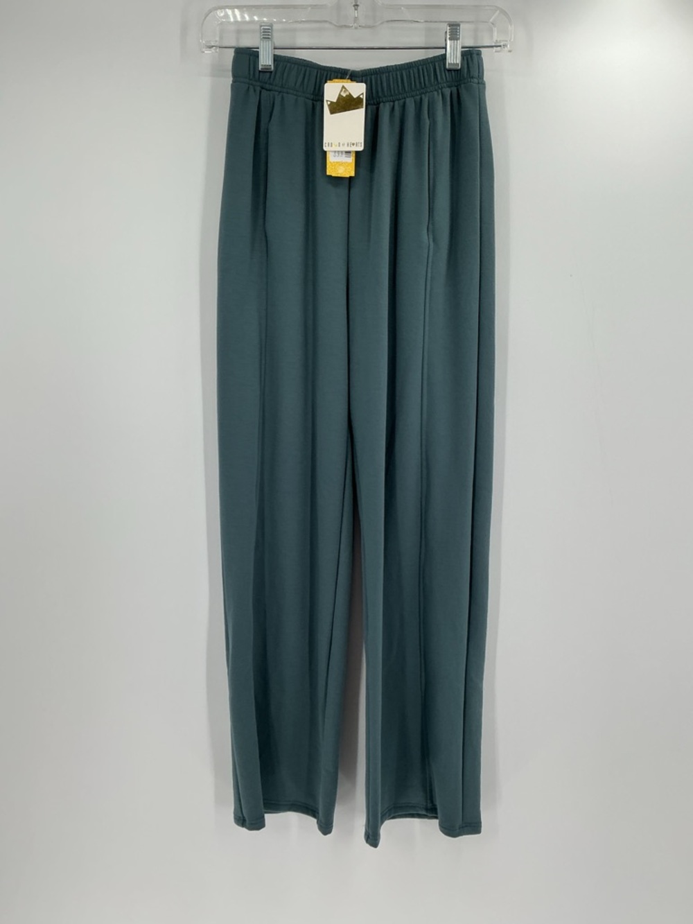 Crown of Hearts Sara French Terry Wide Lec Pant Teal Green - L